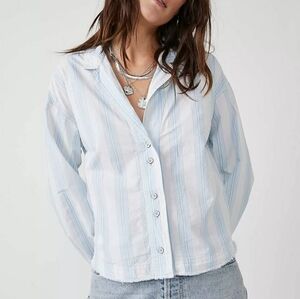Free People We The Free Kelia Stripe Trapeze Shirt Small $128 Original MSRP